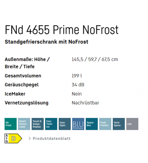LIEBHERR利勃海尔FNd 4655 Prime独立冰箱 无霜